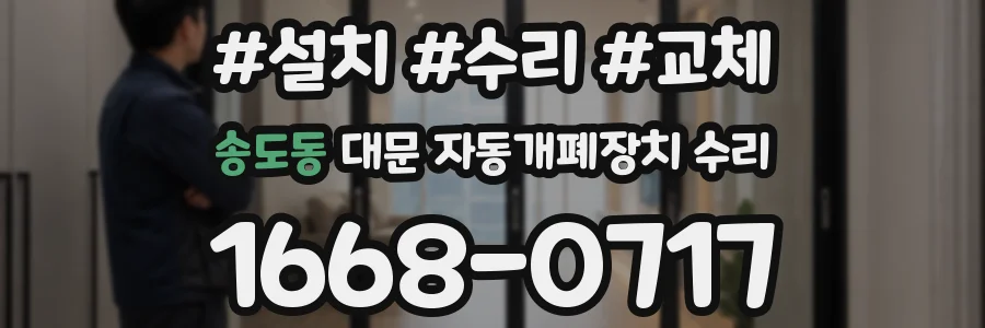 송도동 대문 자동개폐장치 수리