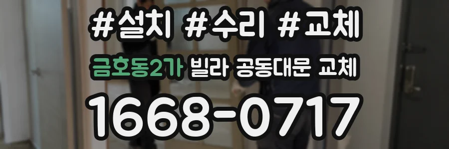 금호동2가 빌라 공동대문 교체