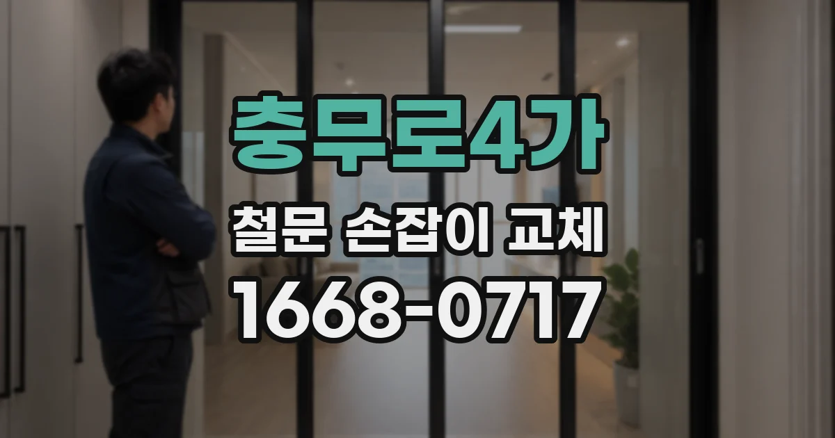 충무로4가 철문 손잡이 교체