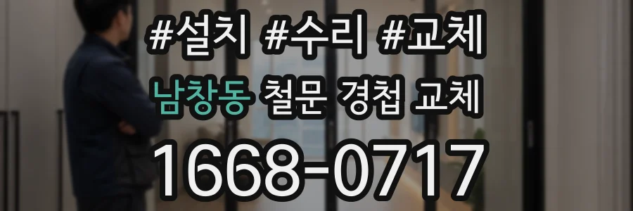 남창동 철문 경첩 교체