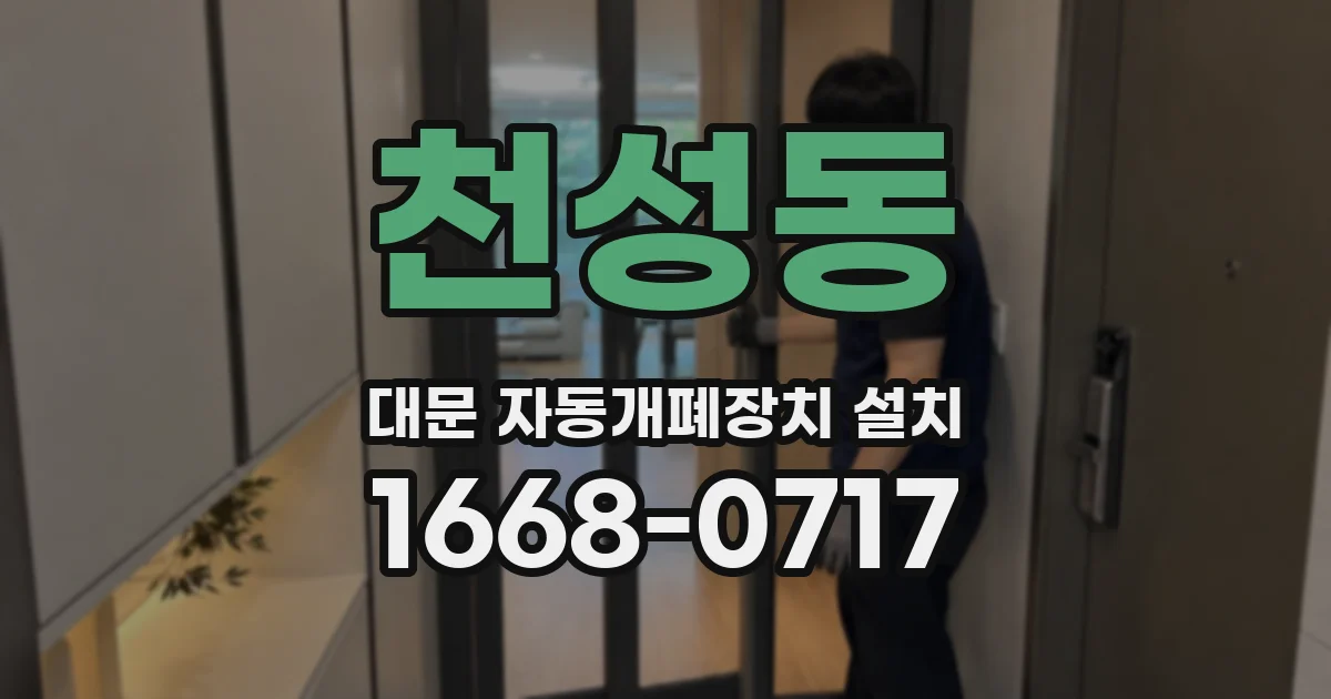 천성동 대문 자동개폐장치 설치
