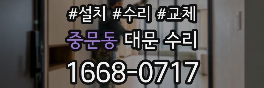 중문동 대문 수리