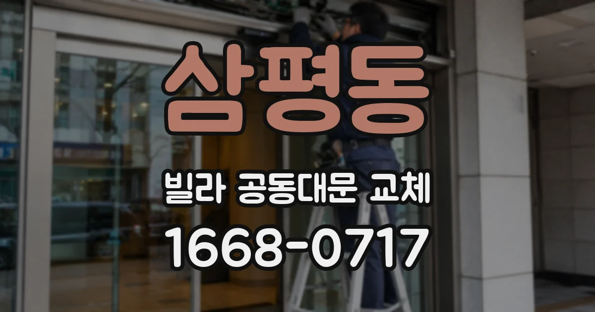 삼평동 빌라 공동대문 교체
