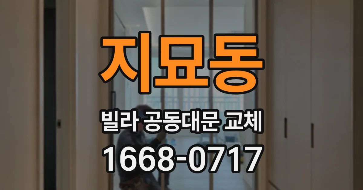 지묘동 빌라 공동대문 교체