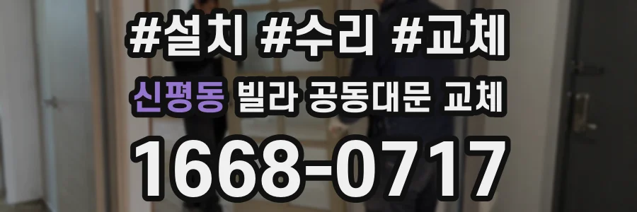 신평동 빌라 공동대문 교체