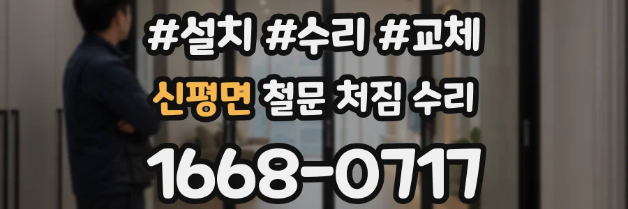 신평면 철문 처짐 수리