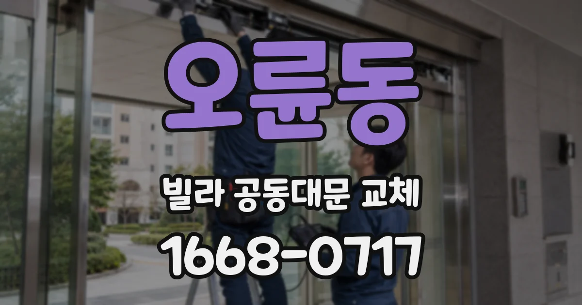오륜동 빌라 공동대문 교체