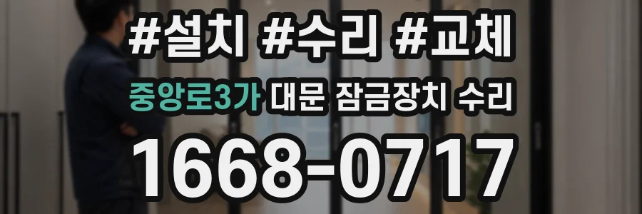 중앙로3가 대문 잠금장치 수리