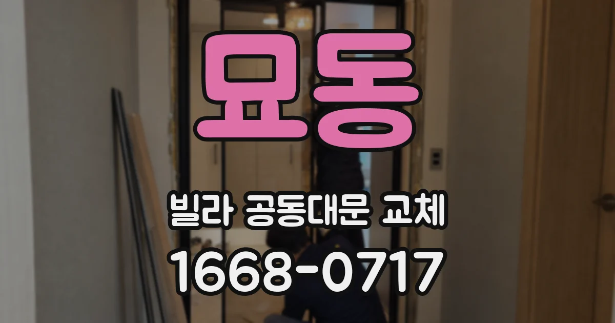 묘동 빌라 공동대문 교체