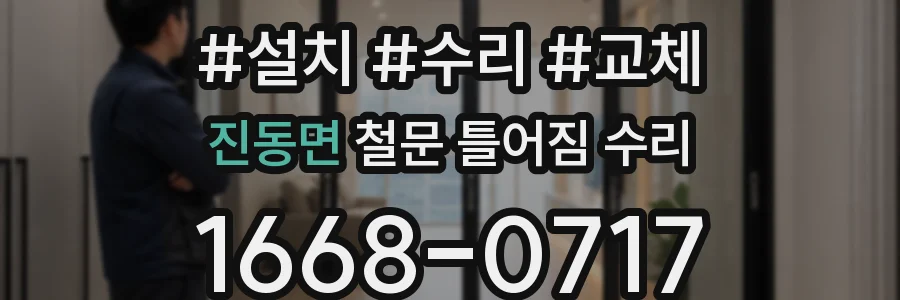 진동면 철문 틀어짐 수리