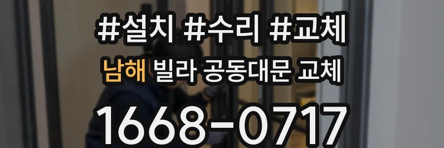 남해 빌라 공동대문 교체