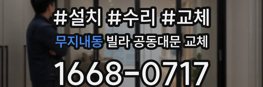 무지내동 빌라 공동대문 교체