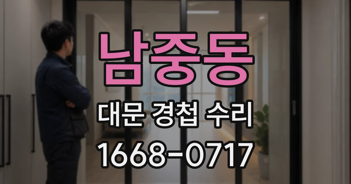 남중동 대문 경첩 수리