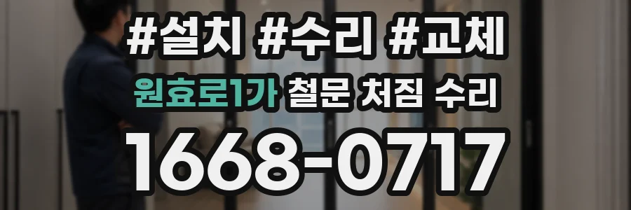 원효로1가 철문 처짐 수리