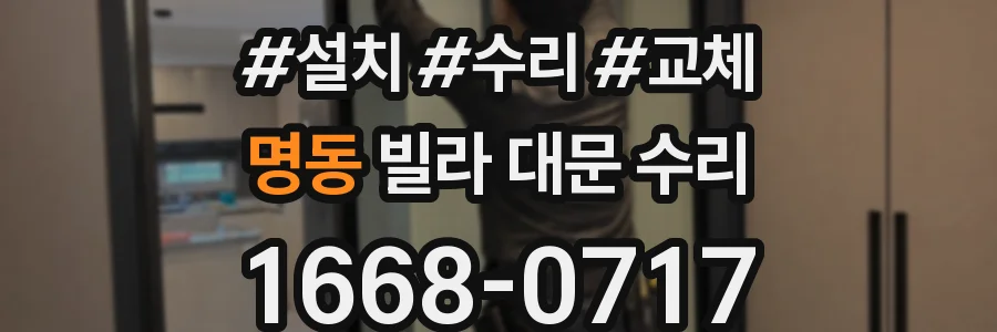 명동 빌라 대문 수리