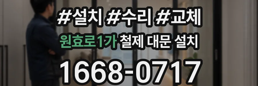 원효로1가 철제 대문 설치