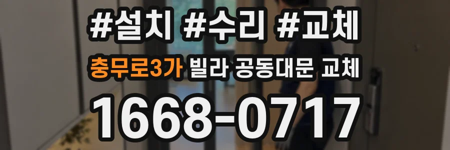 충무로3가 빌라 공동대문 교체