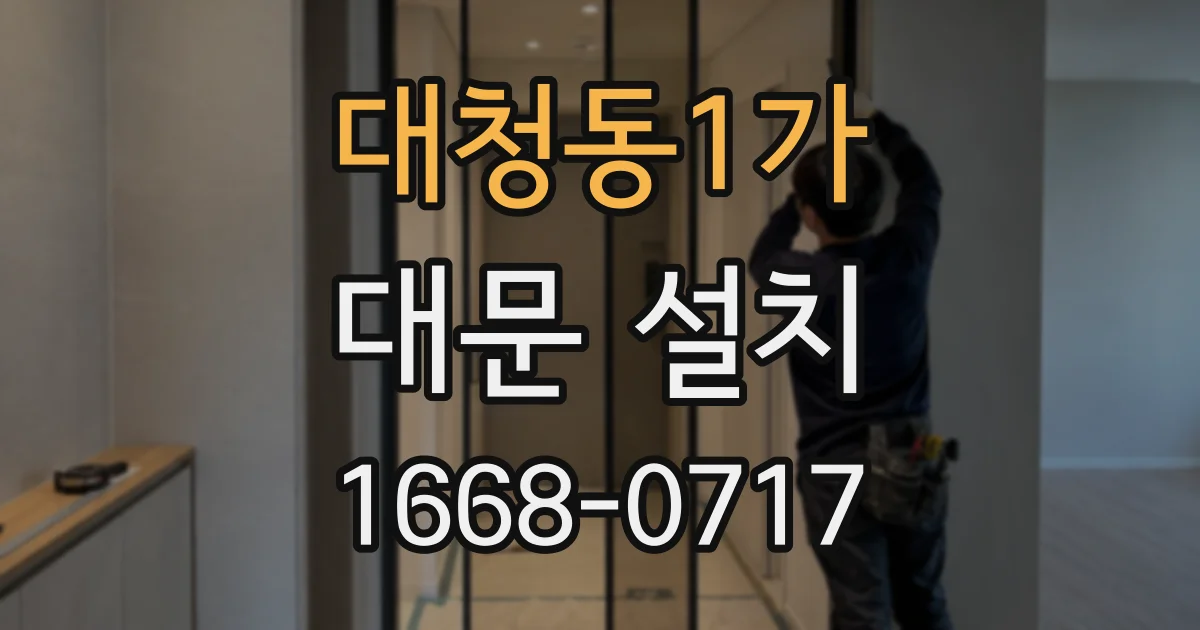 대청동1가 대문 설치