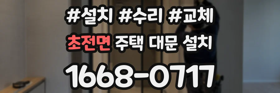 초전면 주택 대문 설치
