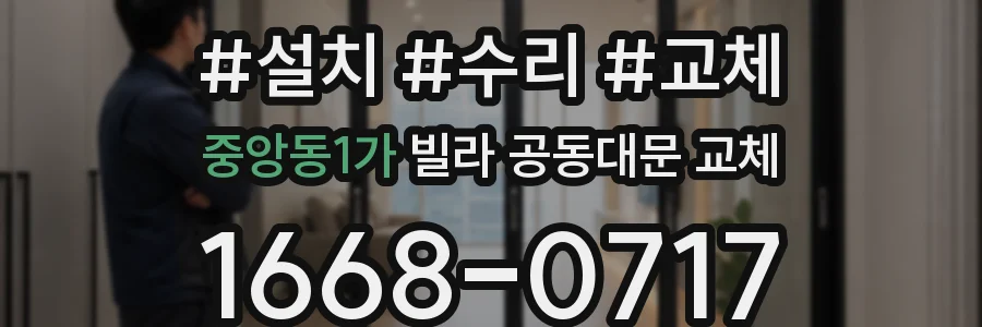 중앙동1가 빌라 공동대문 교체