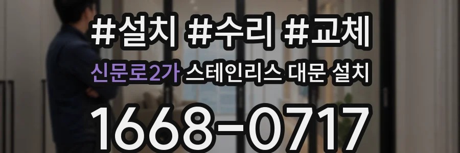 신문로2가 스테인리스 대문 설치