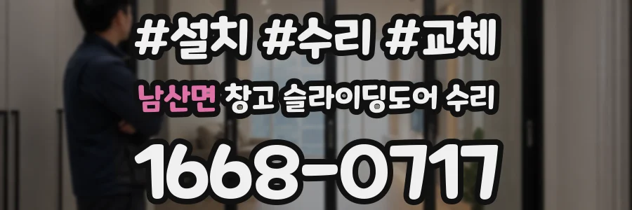 남산면 창고 슬라이딩도어 수리