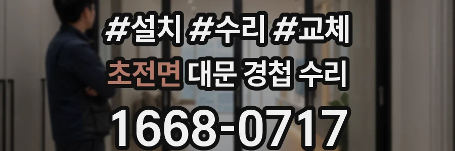 초전면 대문 경첩 수리