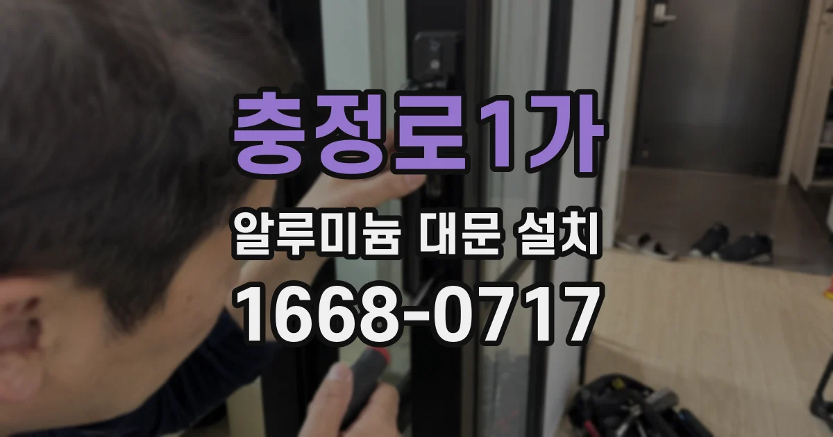 충정로1가 알루미늄 대문 설치