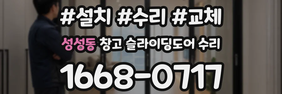 성성동 창고 슬라이딩도어 수리
