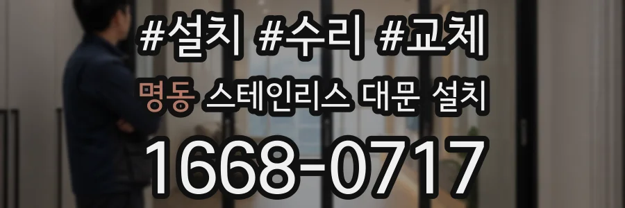 명동 스테인리스 대문 설치