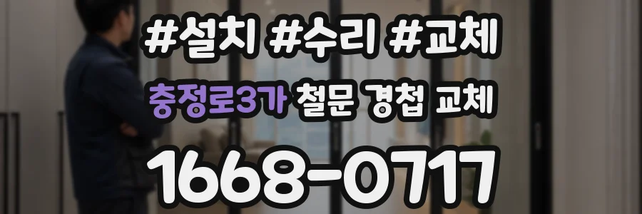 충정로3가 철문 경첩 교체