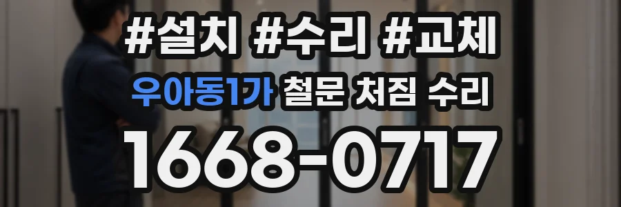 우아동1가 철문 처짐 수리