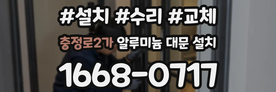 충정로2가 알루미늄 대문 설치