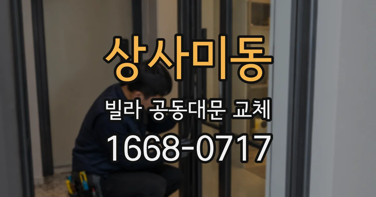 상사미동 빌라 공동대문 교체