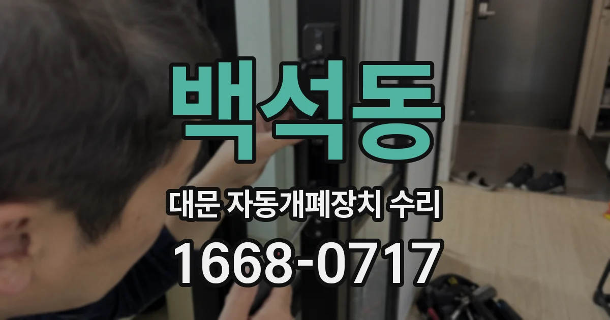 백석동 대문 자동개폐장치 수리