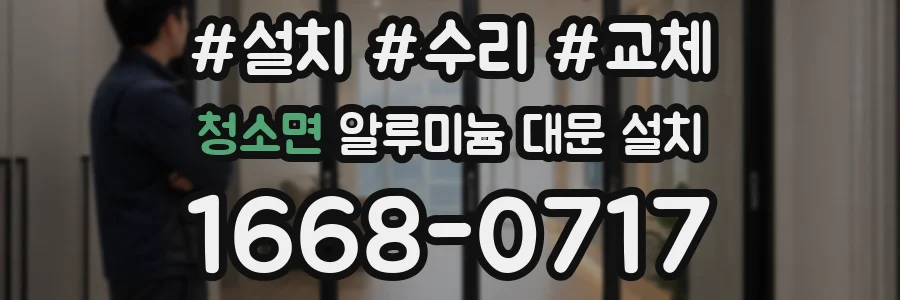 청소면 알루미늄 대문 설치
