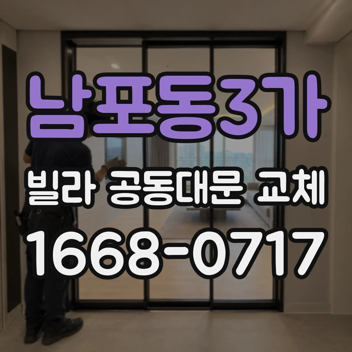 남포동3가 빌라 공동대문 교체