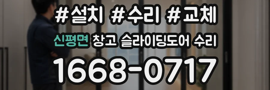 신평면 창고 슬라이딩도어 수리