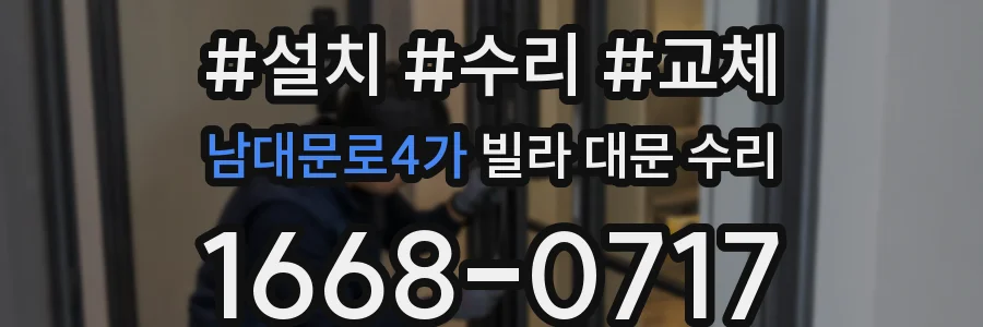 남대문로4가 빌라 대문 수리