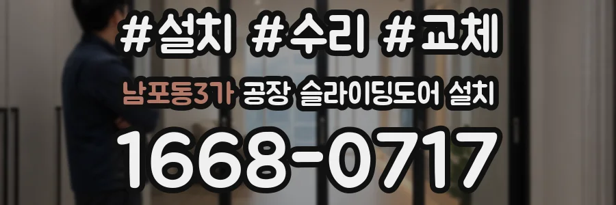 남포동3가 공장 슬라이딩도어 설치