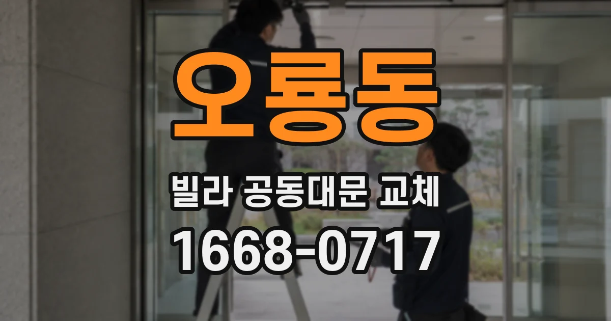 오룡동 빌라 공동대문 교체