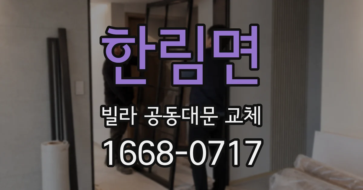 한림면 빌라 공동대문 교체