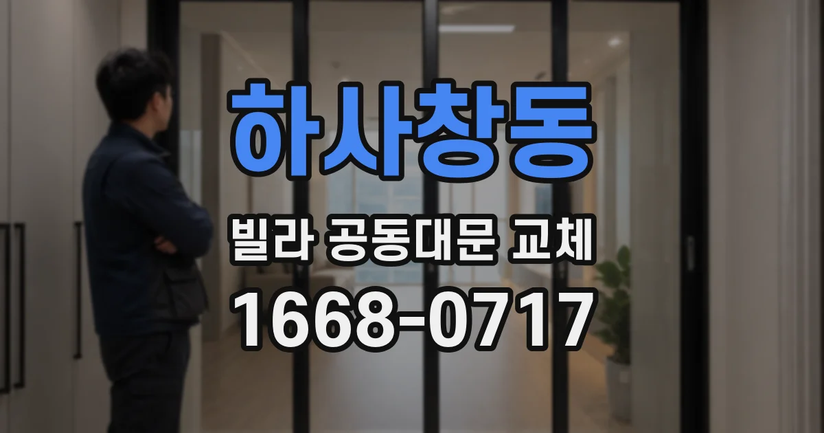 하사창동 빌라 공동대문 교체