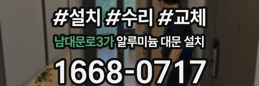 남대문로3가 알루미늄 대문 설치
