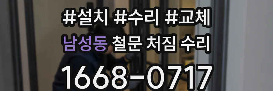 남성동 철문 처짐 수리