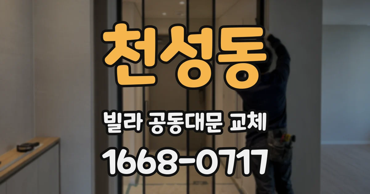 천성동 빌라 공동대문 교체