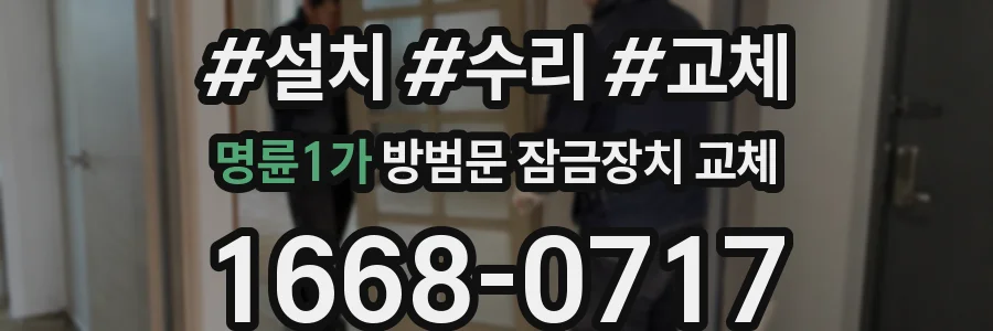 명륜1가 방범문 잠금장치 교체