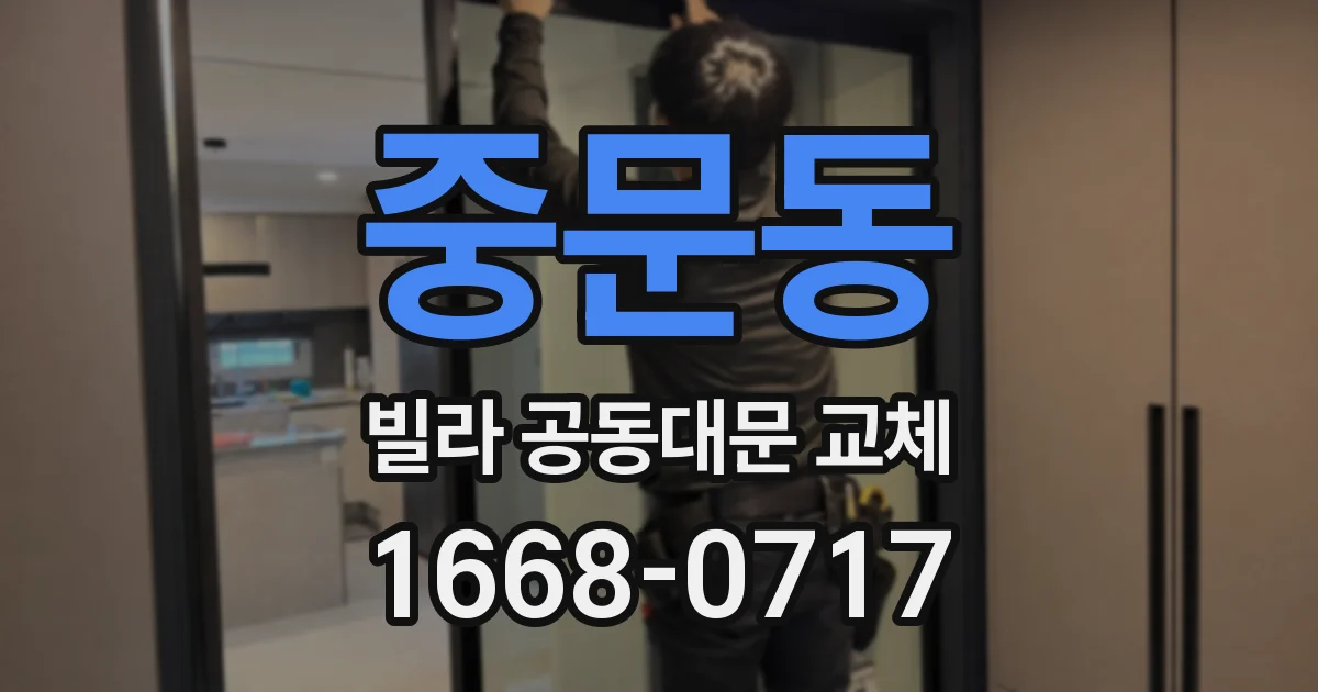 중문동 빌라 공동대문 교체