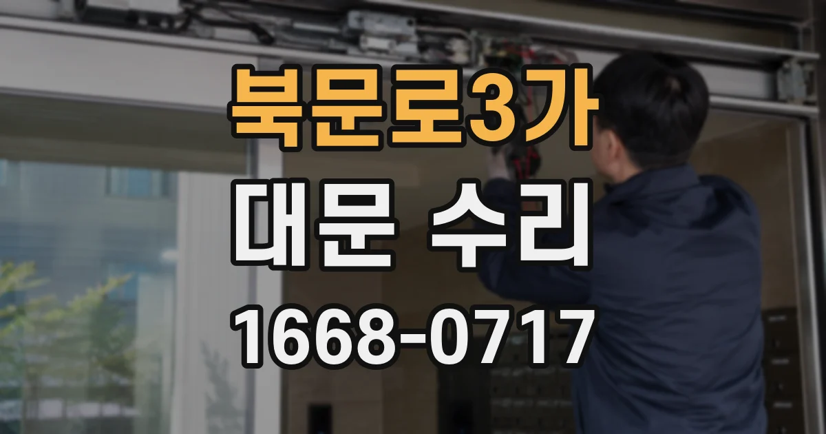 북문로3가 대문 수리