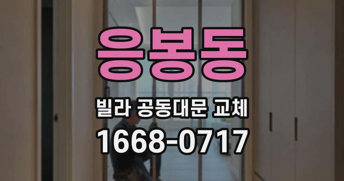 응봉동 빌라 공동대문 교체